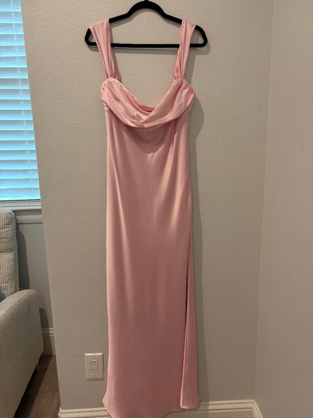 Light Pink Off Shoulder Maxi Dress